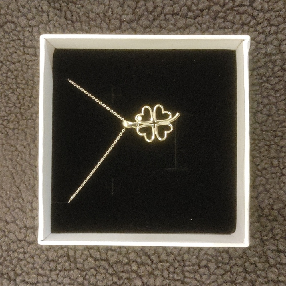 925 Sterling Silver Four Leaf Clover Necklace